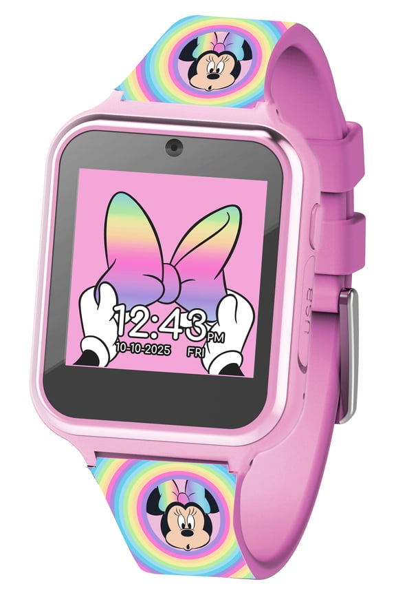 Minnie Mouse iTime Unisex Touchscreen Smart Watch with Silicone Strap and Pink Case 42MM
