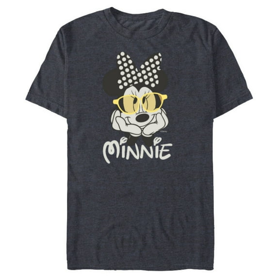 Disney Minnie Mouse in Black & White Polka Dot Day Vintage - Short Sleeve Blended T-Shirt for Adults - Customized-Navy Heather