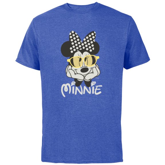 Disney Minnie Mouse in Black & White Polka Dot Day Vintage - Short Sleeve Cotton T-Shirt for Adults - Customized-Royal Heather