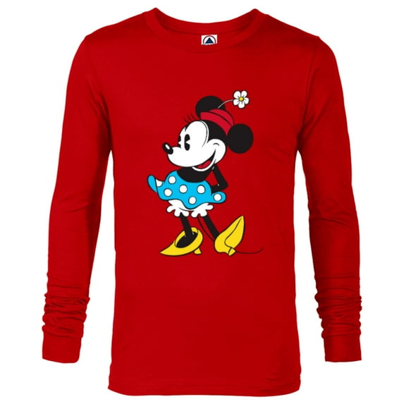 Disney Minnie Mouse in Pillbox Flower Hat - Long Sleeve T-Shirt for Men - Customized-New Red