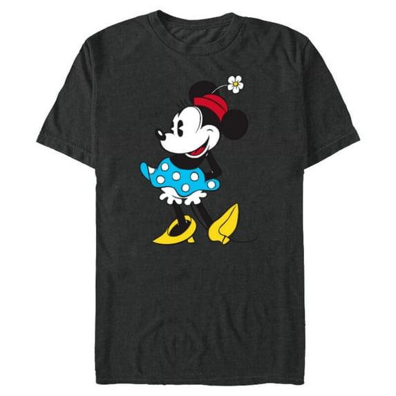 Disney Minnie Mouse in Pillbox Flower Hat - Short Sleeve Blended T-Shirt for Adults - Customized-Dark Heather