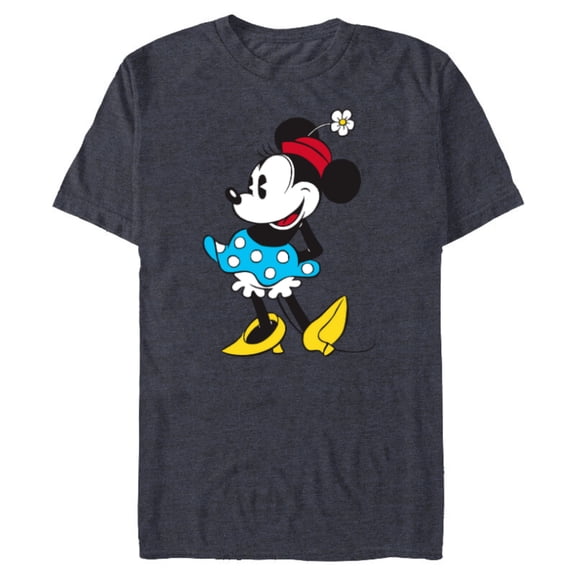 Disney Minnie Mouse in Pillbox Flower Hat - Short Sleeve Blended T-Shirt for Adults - Customized-Navy Heather