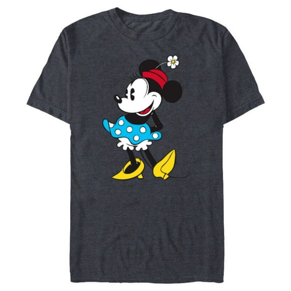 Disney Minnie Mouse in Pillbox Flower Hat - Short Sleeve Blended T-Shirt for Adults - Customized-Navy Heather