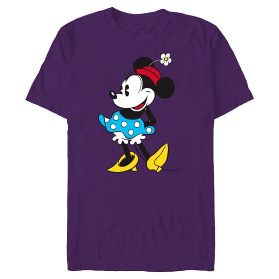 Disney Minnie Mouse in Pillbox Flower Hat - Short Sleeve Blended T-Shirt for Adults - Customized-Purple