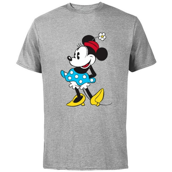 Disney Minnie Mouse in Pillbox Flower Hat - Short Sleeve Cotton T-Shirt for Adults - Customized-Athletic Heather