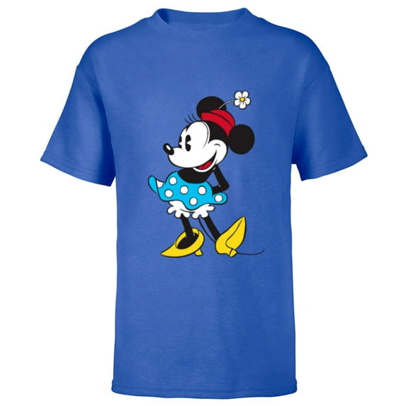 Disney Minnie Mouse in Pillbox Flower Hat - Short Sleeve T-Shirt for Kids - Customized-Royal