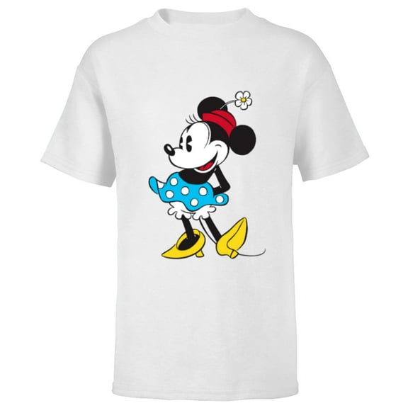 Disney Minnie Mouse in Pillbox Flower Hat - Short Sleeve T-Shirt for Kids - Customized-White