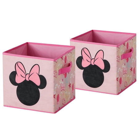 Disney Minnie Mouse Kids' 2-Pack Printed Toy Storage Cubes, 10" x 10"