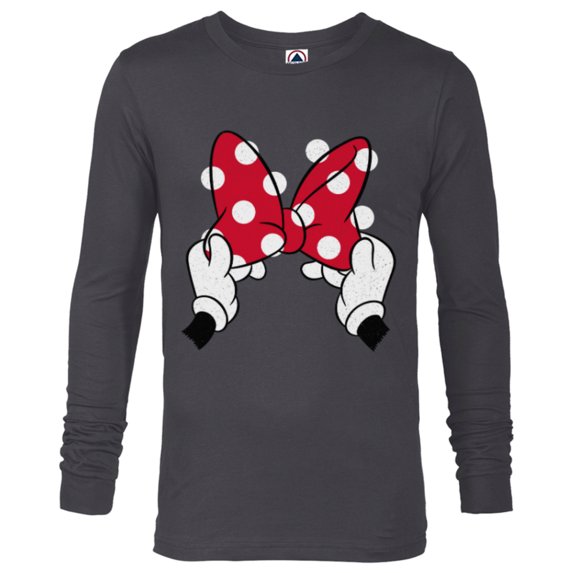 Disney Minnie Mouse's Red Polka Dot Bow - Long Sleeve T-Shirt for Men - Customized-Charcoal Heather