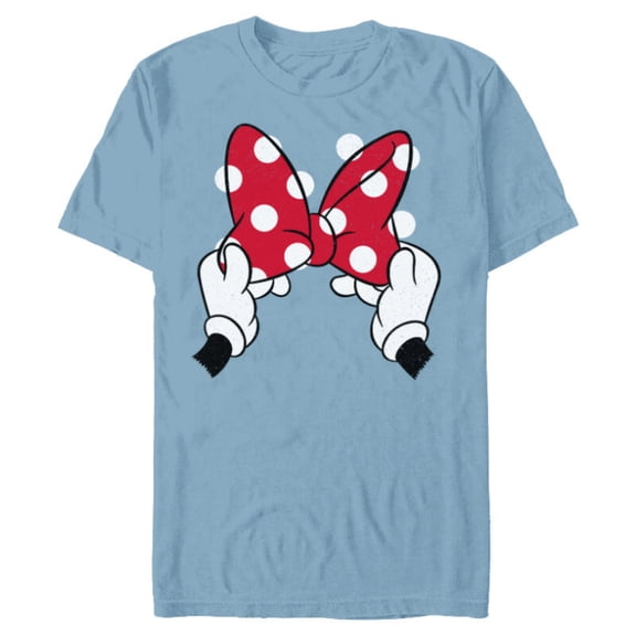 Disney Minnie Mouse's Red Polka Dot Bow - Short Sleeve Blended T-Shirt for Adults - Customized-Ocean Blue