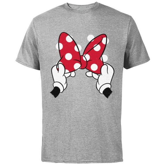 Disney Minnie Mouse's Red Polka Dot Bow - Short Sleeve Cotton T-Shirt for Adults - Customized-Athletic Heather