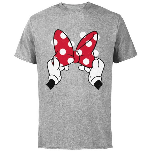 Disney Minnie Mouse's Red Polka Dot Bow - Short Sleeve Cotton T-Shirt for Adults - Customized-Athletic Heather