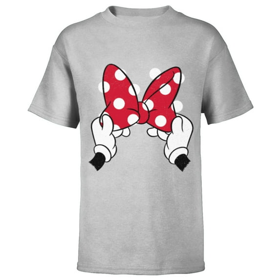 Disney Minnie Mouse's Red Polka Dot Bow - Short Sleeve T-Shirt for Kids - Customized-Athletic Heather