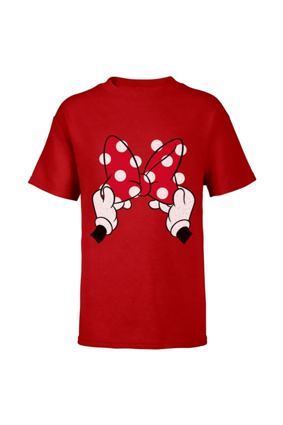 Minnie Mouse's Red Polka Dot Bow - Short Sleeve T-Shirt for Kids - Customized-Red