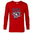 thumbnail image 1 of Disney Minnie Mouse with American Flags USA 4th of July - Long Sleeve T-Shirt for Men - Customized-New Red, 1 of 5