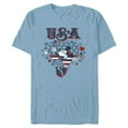 thumbnail image 1 of Disney Minnie Mouse with American Flags USA 4th of July - Short Sleeve Blended T-Shirt for Adults - Customized-Ocean Blue, 1 of 5