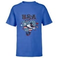 thumbnail image 1 of Disney Minnie Mouse with American Flags USA 4th of July - Short Sleeve T-Shirt for Kids - Customized-Royal, 1 of 5