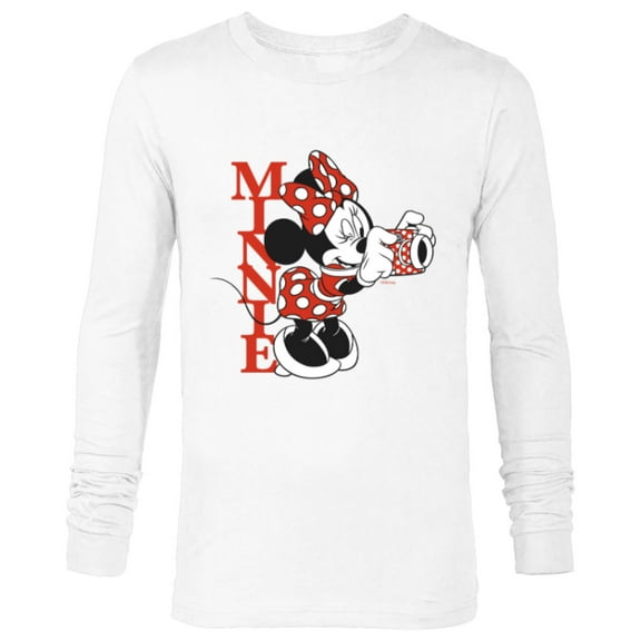 Disney Minnie Mouse with Camera Polka Dot Day Vintage - Long Sleeve T-Shirt for Men - Customized-White