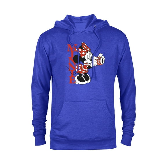 Disney Minnie Mouse with Camera Polka Dot Day Vintage - Pullover Hoodie for Adults - Customized-Royal