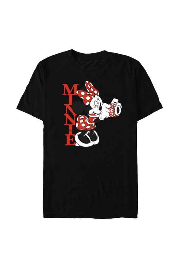 Minnie Mouse with Camera Polka Dot Day Vintage - Short Sleeve Blended T-Shirt for Adults - Customized-Black