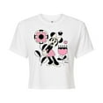 thumbnail image 1 of Disney - Minnie Mouse with Flowers & Butterflies - Juniors Cropped Cotton Blend T-Shirt, 1 of 5