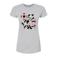 thumbnail image 1 of Disney - Minnie Mouse with Flowers & Butterflies - Juniors Fitted Graphic T-Shirt, 1 of 5