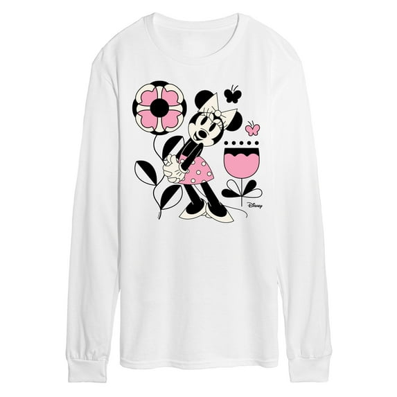 Disney - Minnie Mouse with Flowers & Butterflies - Men's Long Sleeve T-Shirt