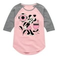 thumbnail image 1 of Disney - Minnie Mouse with Flowers & Butterflies - Toddler & Youth Girls Raglan Graphic T-Shirt, 1 of 4