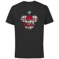 thumbnail image 1 of Disney Minnie Mouse with Hat Christmas Holiday Plaid Madre - Short Sleeve Cotton T-Shirt for Adults - Customized-Black, 1 of 5