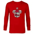thumbnail image 1 of Disney Minnie Mouse with Hat Christmas Holiday Plaid for Mom - Long Sleeve T-Shirt for Men - Customized-New Red, 1 of 5