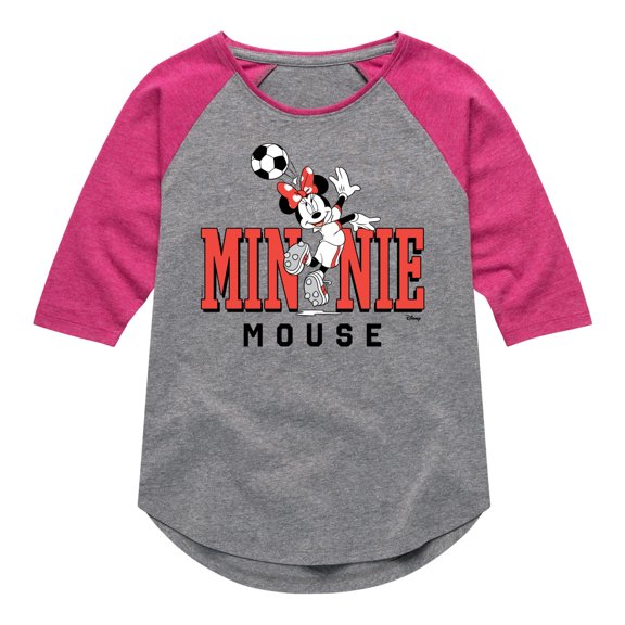 Disney - Minnie Name Soccer - Toddler & Youth Girls Raglan Graphic T-Shirt