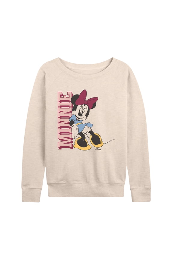 - Minnie Name - Women's French Terry Long Sleeve Pullover