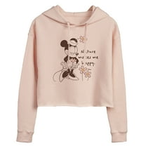 Disney - Minnie Nature Makes Me Happy - Juniors Cropped Pullover Hoodie