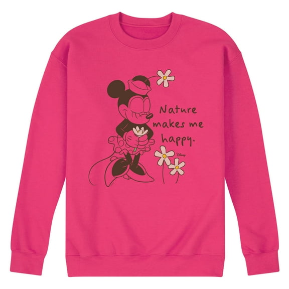 Disney - Minnie Nature Makes Me Happy - Men's Crew Fleece Sweatshirt