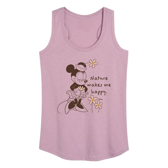 Disney - Minnie Nature Makes Me Happy - Women's Racerback Tank Top