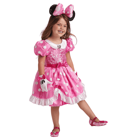 Disney Minnie Mouse Fancy-Dress Costume with Gloves for Toddler Little Girls Size 3