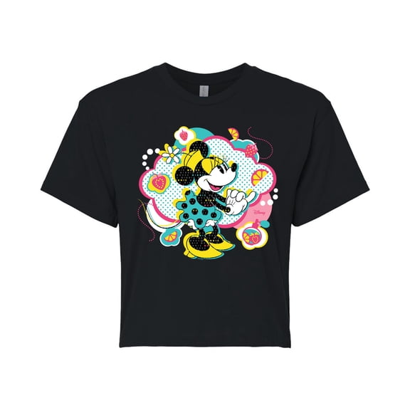 Disney - Minnie Pop Cloud - Juniors Cropped Cotton Blend T-Shirt