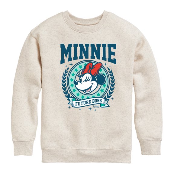 Disney - Minnie Preppy Future Boss - Toddler & Youth Crewneck Fleece Sweatshirt
