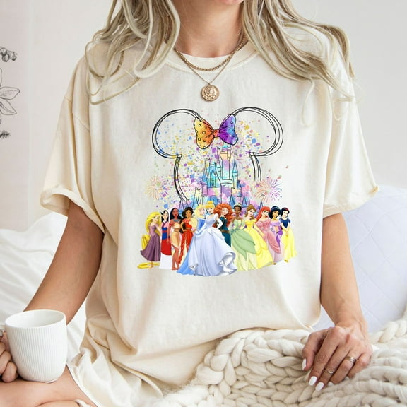 Disney Minnie Princess Shirt, Disney Watercolor Castle Tee, Disney Princess Shirt, Disney Princess Gift, Disney Girls Trip, S-5Xl Shirt