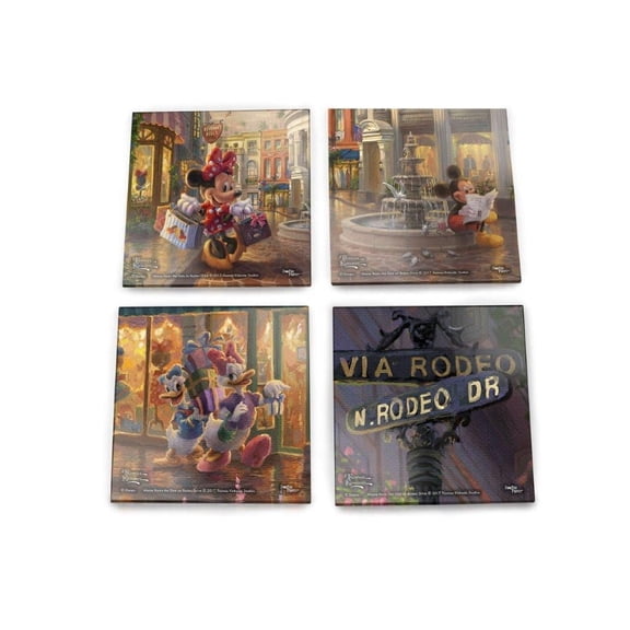 Disney (Minnie Rocks the Dots on Rodeo Drive) StarFire Prints Glass Coaster Set of Four SPCSTR803
