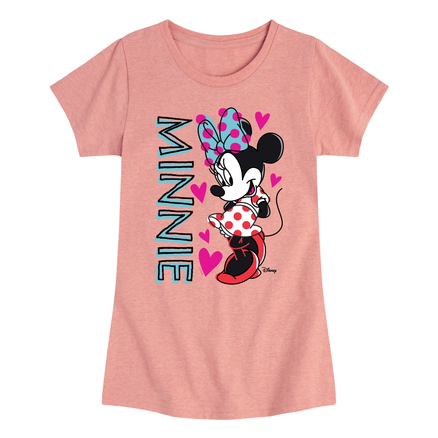 Disney - Minnie Sketched Name - Toddler & Youth Girls Short Sleeve ...
