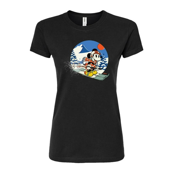 Disney - Minnie Ski  - Juniors Fitted Graphic T-Shirt