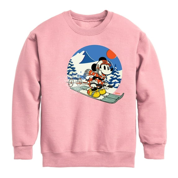 Disney - Minnie Ski - Toddler & Youth Crewneck Fleece Sweatshirt