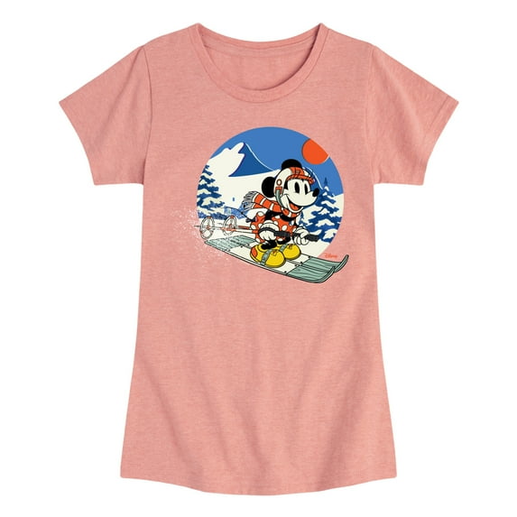 Disney - Minnie Ski - Toddler & Youth Girls Short Sleeve Graphic T-Shirt