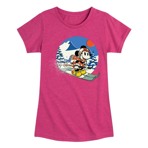 Disney - Minnie Ski - Toddler & Youth Girls Short Sleeve Graphic T-Shirt