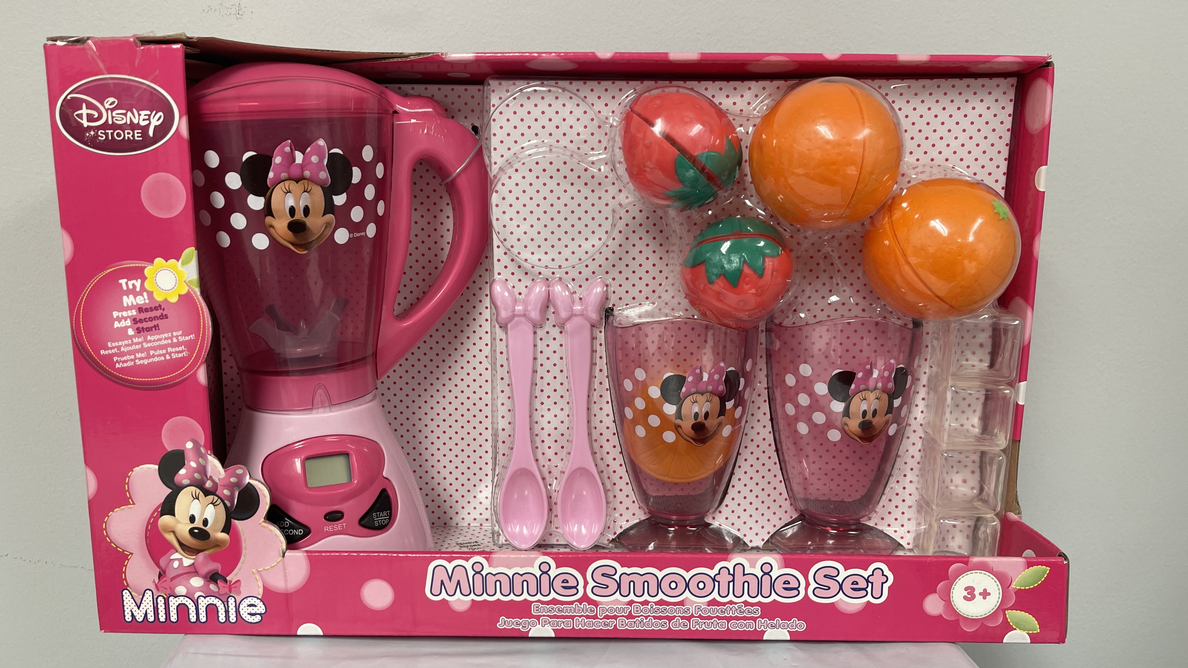 Disney Minnie Smoothie Set 15 Pieces Blender Translucent Cups Spoon
