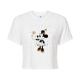 thumbnail image 1 of Disney - Minnie Snowflakes - Juniors Cropped Short Sleeve Graphic T-Shirt, 1 of 5