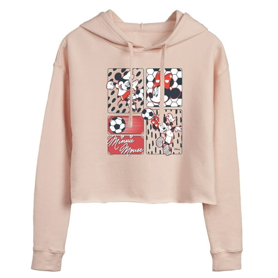 Disney - Minnie Soccer - Juniors Cropped Pullover Hoodie