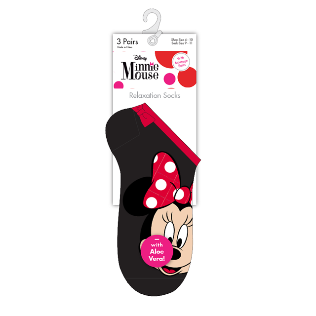 Disney Minnie Spa Relaxation Socks with Aloe Vera, Black