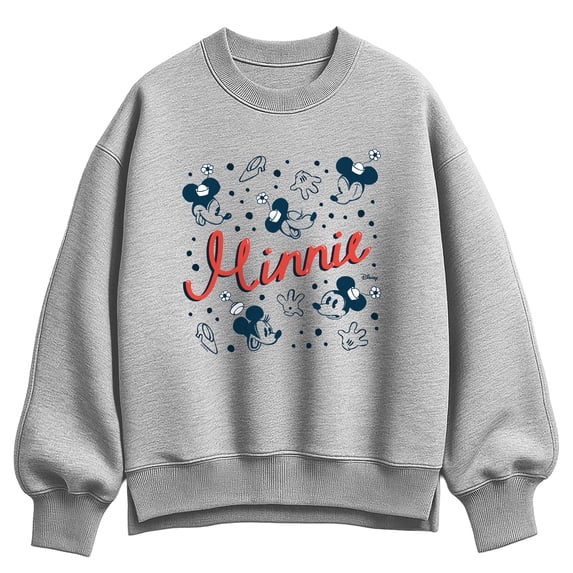 Disney - Minnie Speckle - Women's Oversized Fleece Crew Sweatshirt